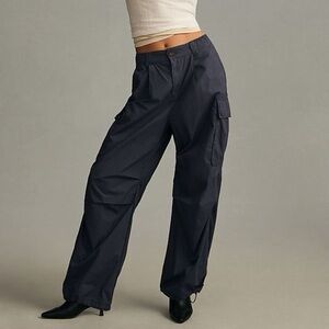 Anthropologie Navy Wide Leg Pants